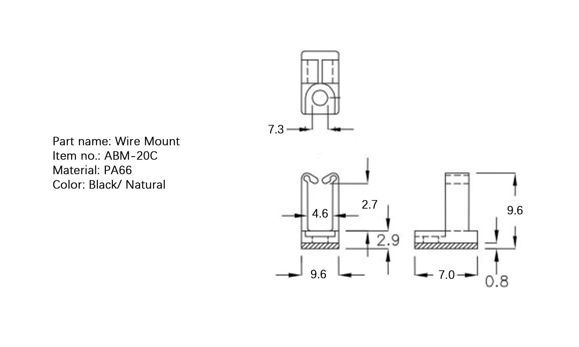 Plastic Wire Mount ABM-20C